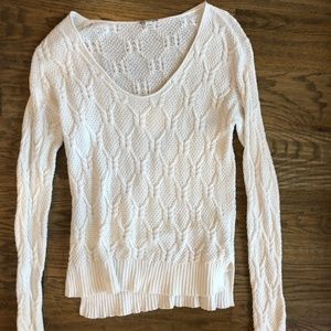 Gap White Cotton Cable Knit Sweater